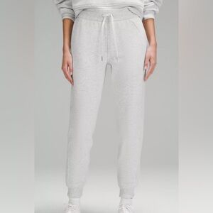 Lululemon light grey scuba high rise jogger.